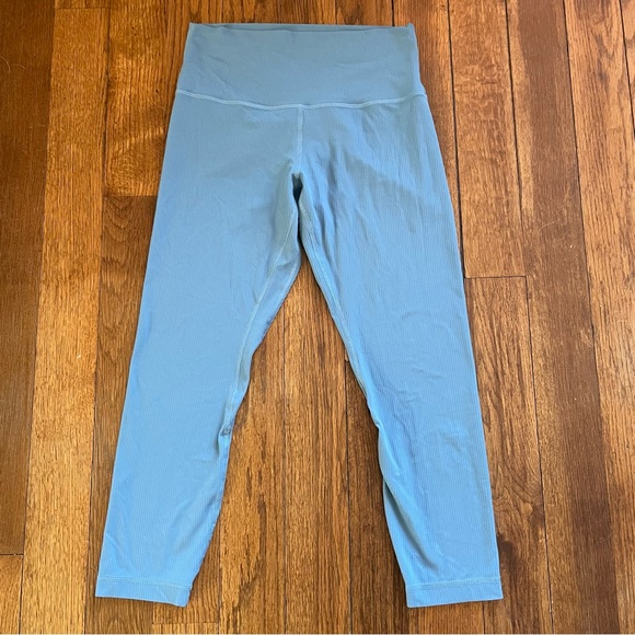 lululemon athletica Pants - Lululemon Athletica Light Blue Ribbed Leggings